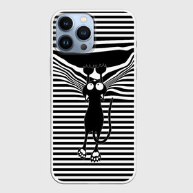 Чехол для iPhone 13 Pro Max с принтом Кот рвет тельняшку в Белгороде,  |  | cat | hung | mad cat | stripes | tears | vest | бешеный кот | кошка | повис | полосы | рвет | тельняшка