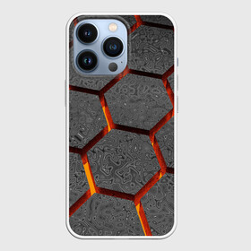 Чехол для iPhone 13 Pro с принтом Раскаленный асфальт в Белгороде,  |  | абстрактные | асфальт | горячее | катастрофа | лава | магма | неоновые | соты | ячейки