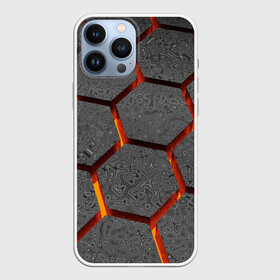 Чехол для iPhone 13 Pro Max с принтом Раскаленный асфальт в Белгороде,  |  | Тематика изображения на принте: абстрактные | асфальт | горячее | катастрофа | лава | магма | неоновые | соты | ячейки