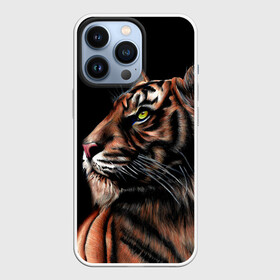 Чехол для iPhone 13 Pro с принтом Тигр в Темноте | Взгляд Вверх в Белгороде,  |  | 2022 | beast | black | cat | christmas | merry | new year | tiger | xmas | водяной | год тигра | животные | зверь | когти | кот | кошки | новый год | огонь | паттерн | полосатый | рождество | тигр | узор | чб | черный