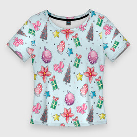 Женская футболка 3D Slim с принтом Рождество 2022 в Белгороде,  |  | одежа к рождеству | одежка к рождеству | подарок на рождество | прикол рождество | рождественская одежда | рождество 2022 | счастливого рождества