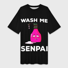 Платье-футболка 3D с принтом WASH ME SENPAI в Белгороде,  |  | Тематика изображения на принте: ahegao | anime | covey | culture | kawai | kowai | manga | oppai | otaku | sempai | senpai | sugoi | trend | waifu | yandere | аниме | ахегао | вайфу | ковай | манга | отаку | семпай | сенпай | тренд | х