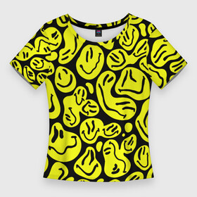 Женская футболка 3D Slim с принтом The Смайлики в Белгороде,  |  | smile | паттерн | смайлики | улыбайся | улыбка