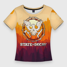 Женская футболка 3D Slim с принтом State of Decay  Логотип в Белгороде,  |  | Тематика изображения на принте: state of decay | загнивающий штат | зомби апокалипсис | состояние распада | стейт оф дикей