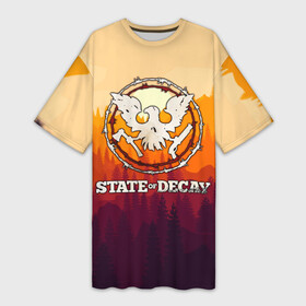 Платье-футболка 3D с принтом State of Decay  Логотип в Белгороде,  |  | state of decay | загнивающий штат | зомби апокалипсис | состояние распада | стейт оф дикей