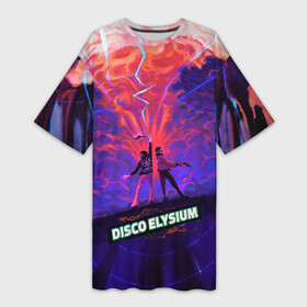 Платье-футболка 3D с принтом Disco art в Белгороде,  |  | Тематика изображения на принте: disco elysium | game | games | диско элизиум | игра | игры