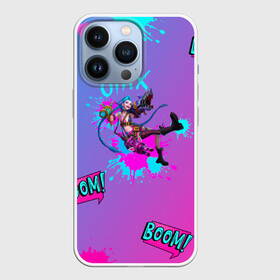 Чехол для iPhone 13 Pro с принтом JINX | BOOM | АРКЕЙН| в Белгороде,  |  | Тематика изображения на принте: arcane | boom | jinx | league of legends | аркейн | бомба | взрыв | граффити | комикс | надписи