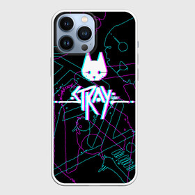 Чехол для iPhone 13 Pro Max с принтом Stray: кот бродяга в Белгороде,  |  | adventure | cat | computer game | emblem | inscription | kitten | logo | lost | neon text | out of focus | stray | tramp | бродяга | заблудший | компьютерная игра | кот | котёнок | логотип | надпись | неоновый текст | приключения | сбитая резко