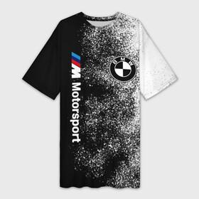 Платье-футболка 3D с принтом БМВ  Черно белый логотип в Белгороде,  |  | bmw | bmw motorsport | bmw performance | carbon | m | m power | motorsport | performance | sport | бмв | карбон | моторспорт | подарок | спорт