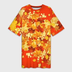Платье-футболка 3D с принтом Кленовый листопад в Белгороде,  |  | autumn | bright colors | falling leaves | golden | leaves | maple | nature | золотая | клён | листопад | листья | осень | природа | яркие цвета