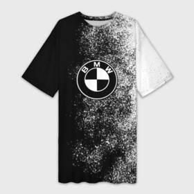 Платье-футболка 3D с принтом BMW  ЧБ  Логотип в Белгороде,  |  | bmw | bmw motorsport | bmw performance | carbon | m | m power | motorsport | performance | sport | бмв | бричка | валит | выворот | е 34 | е36 | как у всех | карбон | моторспорт | подарок | раздать | спорт