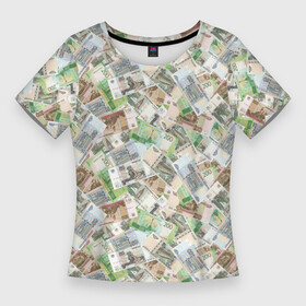 Женская футболка 3D Slim с принтом Деньги РФ (Рубли) в Белгороде,  |  | бабки | баксы | банк | банкноты | бизнес | биткоин | богатство | брокер | бумажник | бюджет | валюта | взятка | вор | деньги | доллары | евро | зарплата | золото | казино | капитал | касса | копилка