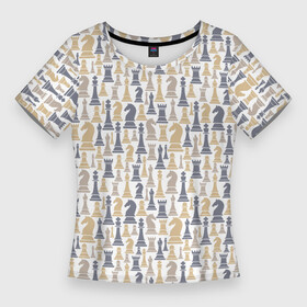Женская футболка 3D Slim с принтом Шахматы (фигуры) в Белгороде,  |  | 64 клетки | chess | анатолий карпов | владимир крамник | гари каспаров | гроссмейстер | игра | капабланка | король | ладья | математика | михаил ботвинник | мозг | мысль | пешка | разум | ферзь