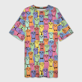 Платье-футболка 3D с принтом Красочные Сурикаты в Белгороде,  |  | animals | safari | zoo | байбак | грызун | дикая природа | дикие животные | животные | зверек | звери | зоопарк | мангусты | млекопитающие | нора | сафари | сурикаты | сурок | тимон и пумба | тушканчик | хищники