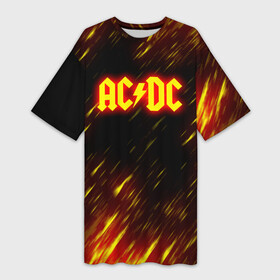 Платье-футболка 3D с принтом AC DC Neon. в Белгороде,  |  | ac dc | acdc | ас дс | асдс | музыка | рок
