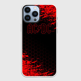 Чехол для iPhone 13 Pro Max с принтом AC DC соты в Белгороде,  |  | Тематика изображения на принте: ac dc | acdc | ас дс | асдс | музыка | рок