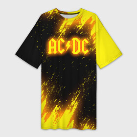 Платье-футболка 3D с принтом [AC DC]  Neon в Белгороде,  |  | ac dc | acdc | back in black | ас дс | асдс | музыка | рок