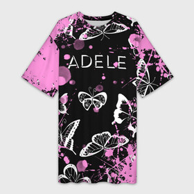 Платье-футболка 3D с принтом [Adele]  Бабочки в Белгороде,  |  | adele | adele adkins | logo | адель | адель эдкинс | британская певица | лого | логотип | музыка | певица