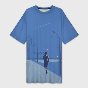 Платье-футболка 3D с принтом Пробежка в Белгороде,  |  | активный отдых | бег | бегун | бегунья | бодрость | девушка | день | женщина | забег | здоровый образ жизни | здоровье | кросс | легкая атлетика | лето | марафон | небо | самолет | сила | силуэт | след