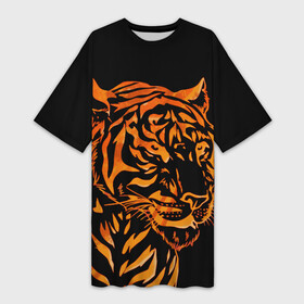 Платье-футболка 3D с принтом Огненный Еигр  Fire Еiger  Пламя в Белгороде,  |  | 2022 | amur tiger | beast | fangs | happy new year | merry christmas | new year | predator | snow | stars | stern grin | stern look | winter | year of the tiger | амурский тигр | год тигра | зверь | зима | клыки | новый год | снег | суровый взгл