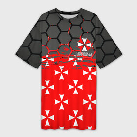 Платье-футболка 3D с принтом [Umbrella Corporation]  Соты в Белгороде,  |  | corp | corporation | resident evil | umbrella | umbrella corporation | зомбиапокалипсис | зонт | игра
