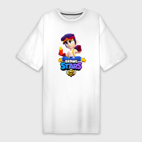 Платье-футболка хлопок с принтом FANG КАРАТИСТ BRAWL STARS в Белгороде,  |  | brawl | brawl stars | brawlstars | fang | бравлстарс | фанг | фанк | фэнг