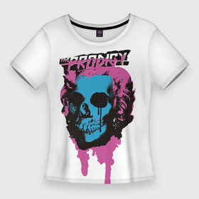 Женская футболка 3D Slim с принтом The Prodigy  череп в Белгороде,  |  | the prodigy | бигбит | британия | кит флинт | продиджи | электронная музыка