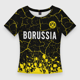 Женская футболка 3D Slim с принтом BORUSSIA + Брызги в Белгороде,  |  | borussia | club | dortmund | footbal | logo | paint | боруссия | брызги | дортмунд | знак | клуб | краска | логотип | логотипы | символ | символы | форма | футбол | футбольная | футбольный