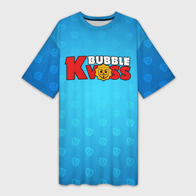 Платье-футболка 3D с принтом Bubble kvass logo в Белгороде,  |  | бабл квас | бабл старс | бравл квас | бравл старс | игры | пародия
