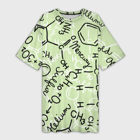Платье-футболка 3D с принтом Химические соединения в Белгороде,  |  | science | вещества | наука | студент | студенты | уравнения | ученые | формула | формулы | химик | химики | химия
