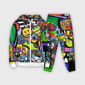 Детский костюм 3D с принтом Romero Britto   emoji в Белгороде,  |  | brazilian artist | bright colors | cubism | emoji | emoticons | graffiti | pop art | romero britto | бразильский художник | граффити | кубизм | ромеро бритто | смайлики | эмодзи | яркие цвета