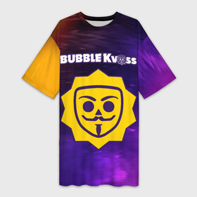 Платье-футболка 3D с принтом BUBBLE KVASS  Яркий в Белгороде,  |  | brawl | bubble | game | games | kvas | logo | meme | memes | stars | бабл | бравл | игра | игры | квас | лого | логотип | мем | мемы | огонь | пламя | символ | старс