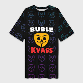 Платье-футболка 3D с принтом Bubble kvass anonymous logo в Белгороде,  |  | бабл квас | игра | мобильные игры