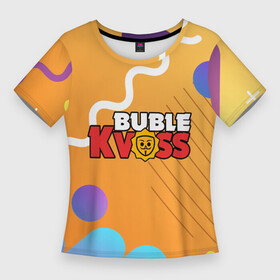 Женская футболка 3D Slim с принтом Бабл квас Bubble kvass геометрический фон в Белгороде,  |  | бабл квас | игра | мобильная игра