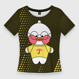Женская футболка 3D Slim с принтом LALAFANFAN  ЗОНТИК  Абстракция в Белгороде,  |  | duck | fanfan | lala | lalafanfan | зонтик | игрушка | корейская | лала | лалафанфан | малыш | милота | мягкая | плюшевая | полутона | утенок | утка | уточка | фанфан