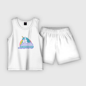 Детская пижама с шортами хлопок с принтом unicornis супер 001 в Белгороде,  |  | rainbow | unicornis | единорог | лошадка | любовь | облака | пони | радуга