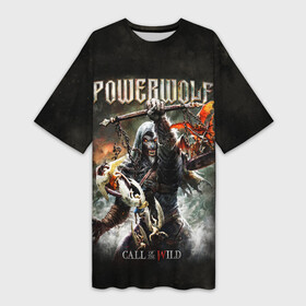 Платье-футболка 3D с принтом Powerwolf Call of the Wild в Белгороде,  |  | call of the wild | heavy metal | metal | powerwolf | группы | метал | музыка | пауэрметал | рок | хевиметал