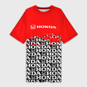 Платье-футболка 3D с принтом [Honda]  Pattern в Белгороде,  |  | Тематика изображения на принте: honda | sport | авто | автомобиль | бренд | марка | спорт | хонда