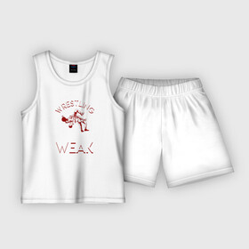 Детская пижама с шортами хлопок с принтом Борьба не для слабаков в Белгороде,  |  | uww | wrestling | борец | борьба | реслер | реслинг | рестлер | рестлинг | спорт | спортсмен