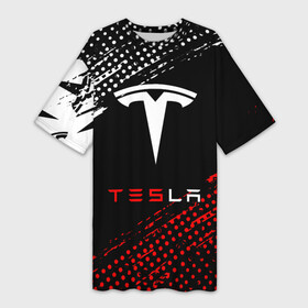 Платье-футболка 3D с принтом [Tesla]  Logo Pattern в Белгороде,  |  | elon mask | tesla | авто | автомобиль | илон | илон маск | маск | тесла