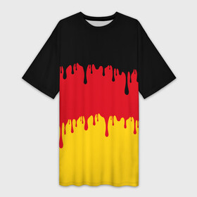Платье-футболка 3D с принтом Флаг Германии (потёки) в Белгороде,  |  | audi | bavaria | berlin | bmw | doberman | europe | fascist | frg | gdr | germany | hitler | mercedes | munich | ауди | бавария | берлин | бмв | гдр | герб германии | германия | германский флаг | гёте | доберман | европа | мерседес | мюнхен | нем