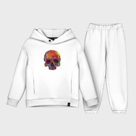 Детский костюм хлопок Oversize с принтом Cool color skull в Белгороде,  |  | color | hype | neon | skull | неон | хайп | цвет | череп