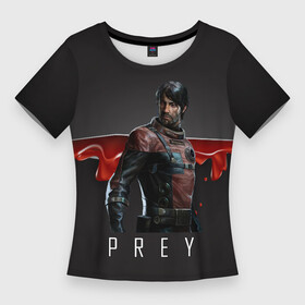 Женская футболка 3D Slim с принтом Prey разрезанный пополам в Белгороде,  |  | horror | prey | space | космический корабль | космос | прей | прэй | страшная игра | ужастик | шутер