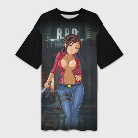 Платье-футболка 3D с принтом Claire Redfield from Resident Evil 2 remake by sexygirlsdraw в Белгороде,  |  | anime | art | claire redfield | game | racoon sity | resident evil | аниме | арт | клэр редфилд | обитель зла | раккун сити