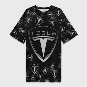 Платье-футболка 3D с принтом TESLA  BIG LOGO  PATTERN в Белгороде,  |  | cybertruck | elon mask | model s | model x | model y | moscow tesla club | patern | pattern | semi | tesla | tesla motors | tesla roadster | автомобилестроение | илон | илон маск | литийионные аккумуляторы | маск | никола тесла | п | патерн | со