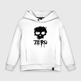 Детское худи Oversize хлопок с принтом Zero   skull в Белгороде, френч-терри — 70% хлопок, 30% полиэстер. Мягкий теплый начес внутри —100% хлопок | боковые карманы, эластичные манжеты и нижняя кромка, капюшон на магнитной кнопке | blot | hype | orbits | skull | zero | глазницы | клякса | ноль | хайп | череп