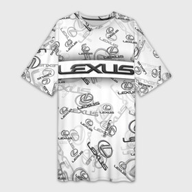 Платье-футболка 3D с принтом LEXUS  BIG EMBLEMA  PATTERN в Белгороде,  |  | 2022 | auto | lexus | patern | pattern | sport | авто | автомобиль | автомобильные | бренд | лексус | марка | машины | патерн | паттерн | спорт