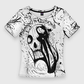 Женская футболка 3D Slim с принтом Drowning in illusions в Белгороде,  |  | арт | зомби | иллюзия | монстр | фэнтези | человек