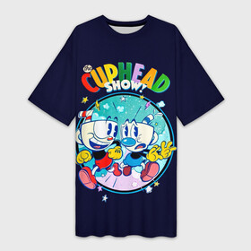 Платье-футболка 3D с принтом Cuphead Show  Шоу чашека в Белгороде,  |  | cuphead | cuphead show | капхед | капхед и магмен | капхед шоу | кружек | магмен | чашек | шоу капхед | шоу чашека | шоу чашечка | шоу чашка