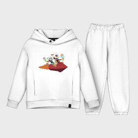 Детский костюм хлопок Oversize с принтом Шоу чашека Кружек и Магмен на ракете в Белгороде,  |  | cuphead | игра | кружек | магмен | чашека | шоу